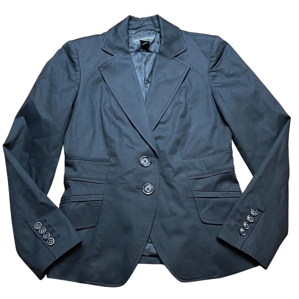 Banana Republic Black Single Breasted Blazer 4 Classic Contemporary Old Money